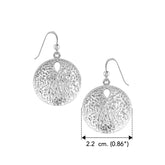 Coastal Charm Sterling Silver Hammer Textured Sand Dollar Earrings by Peter Stone TER2178 - DiveSilver Jewelry
